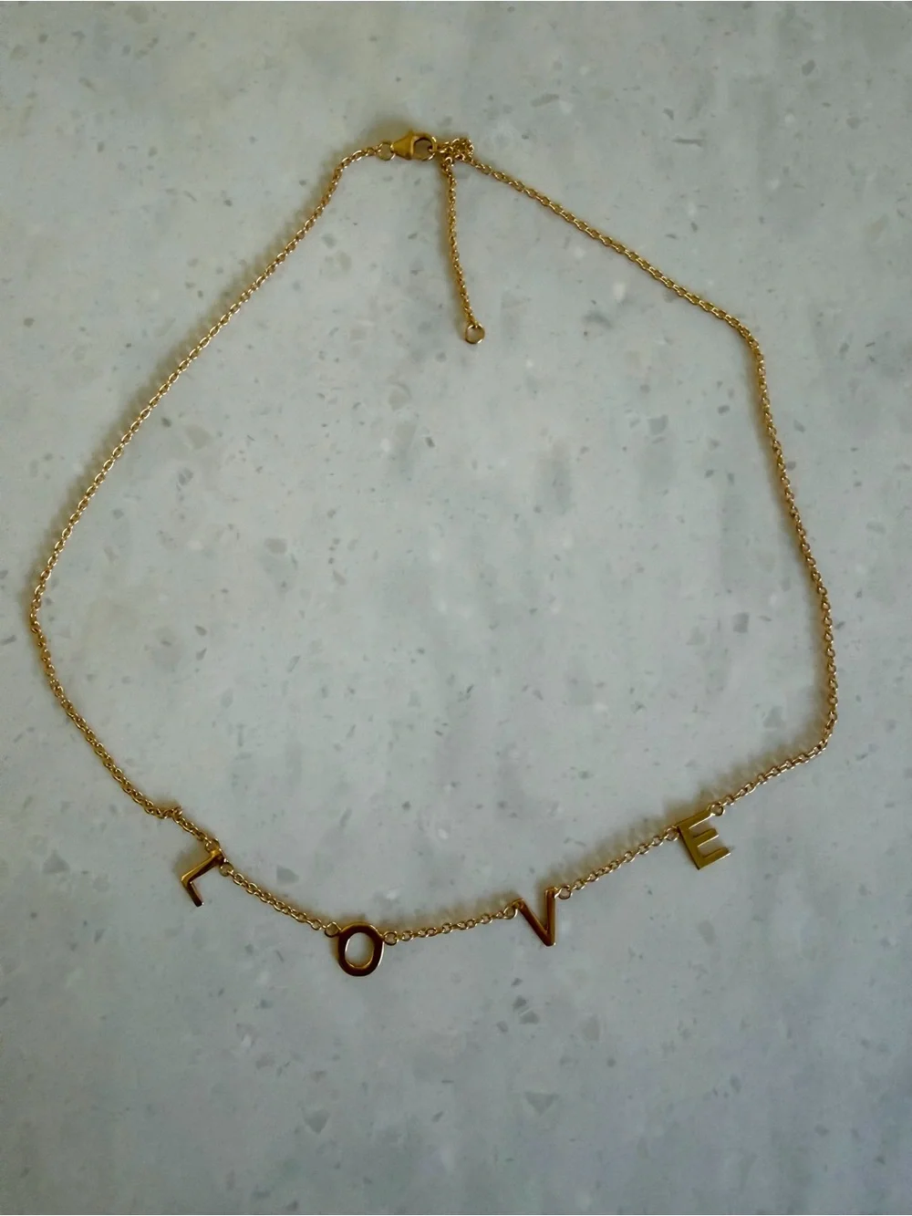 Gold 'LOVE' Letter Adjustable Necklace - Women's Jewelry